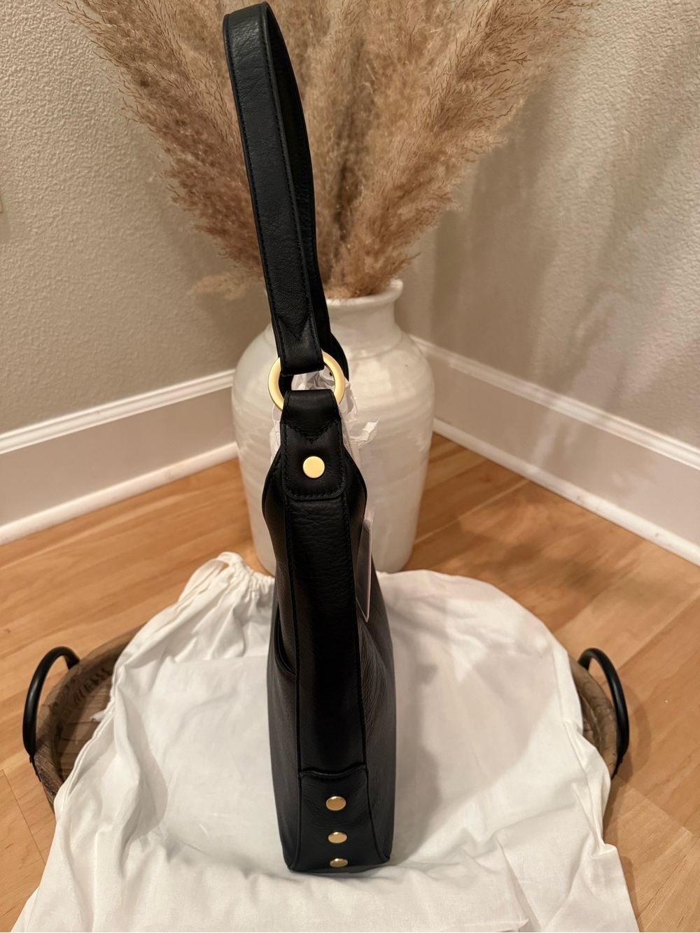 NWT Hammitt Tim Medium - Soft Leather Shoulder Bag - Black/Brushed Gold - Picture 12 of 16